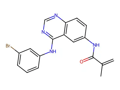 N-[4-[(3-bromophenyl)amino]quinazolin-6-yl]-2-methylacrylamide structure