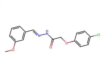 2-(4-chlorophenoxy)-N-[(3-methoxyphenyl)methylideneamino]acetamide structure