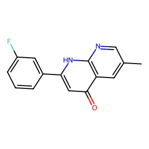 2-(3-fluorophenyl)-6-methyl-1,8-naphthyridin-4(1H)-one structure