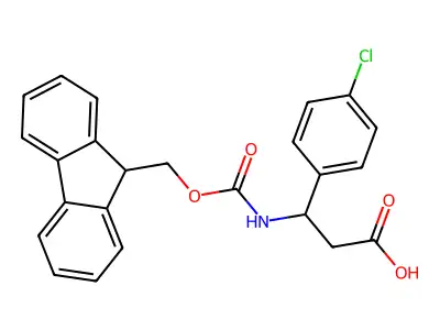 3-(4-chlorophenyl)-3-{[(9H-fluoren-9-ylmethoxy)carbonyl]amino}propanoic acid structure