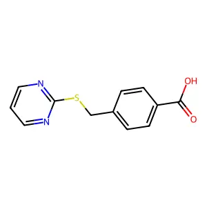 4-(Pyrimidin-2-ylsulfanylmethyl)benzoic acid structure