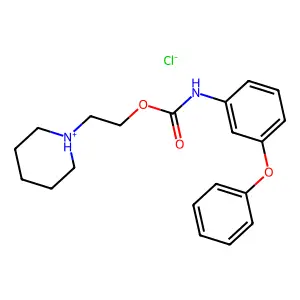 Carbanilic acid, m-phenoxy-, 2-piperidinoethyl ester, hydrochloride structure