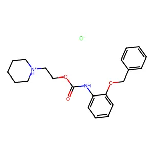 Carbanilic acid, o-(benzyloxy)-, 2-piperidinoethyl ester, hydrochloride structure