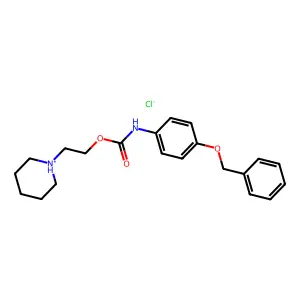Carbanilic acid, p-(benzyloxy)-, 2-piperidinoethyl ester, hydrochloride structure