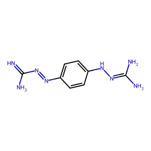 1-[4-[2-(Diaminomethylidene)hydrazinyl]phenyl]iminoguanidine structure