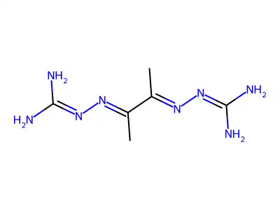 2-[3-(Diaminomethylidenehydrazinylidene)butan-2-ylideneamino]guanidine structure