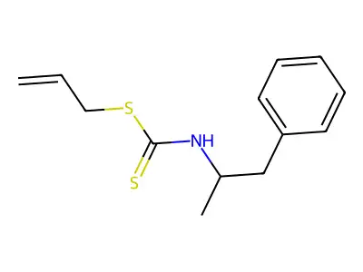Carbamic acid, (alpha-methylphenethyl)dithio-, allyl ester structure