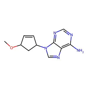 9H-Purin-6-amine, 9-(4-methoxy-2-cyclopenten-1-yl)-, (1R-cis)- structure