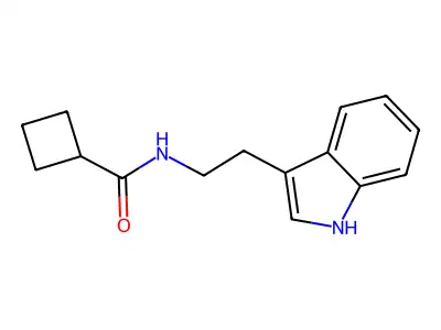 N-[2-(1H-indol-3-yl)ethyl]cyclobutanecarboxamide structure