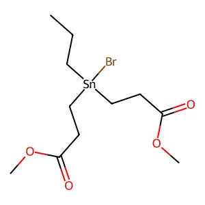 Methyl 3-[bromo-(3-methoxy-3-oxopropyl)-propylstannyl]propanoate structure