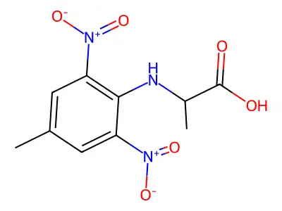2-(4-Methyl-2,6-dinitroanilino)propanoic acid structure