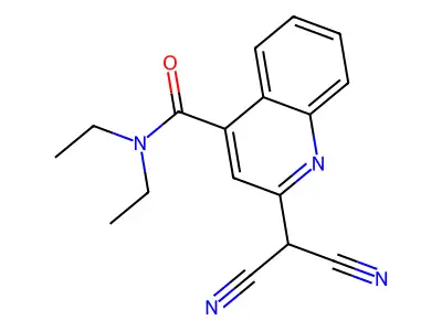 4-Quinolinecarboxamide, 2-(dicyanomethyl)-N,N-diethyl- structure