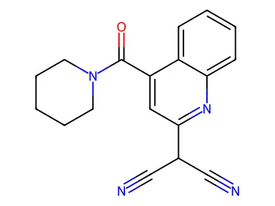 Piperidine, 1-((2-(dicyanomethyl)-4-quinolinyl)carbonyl)- structure