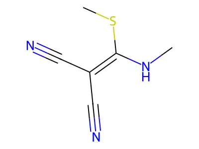 Propanedinitrile, 2-[(methylamino)(methylthio)methylene]- structure