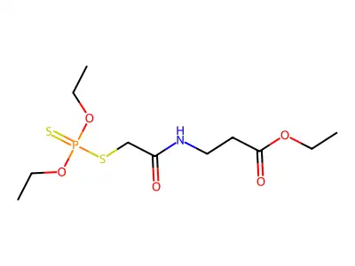 beta-Alanine, N-(((diethoxyphosphinothioyl)thio)acetyl)-, ethyl ester structure