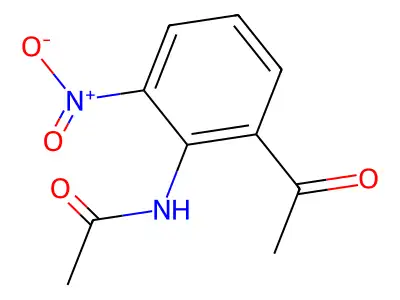N-(2-acetyl-6-nitrophenyl)acetamide structure