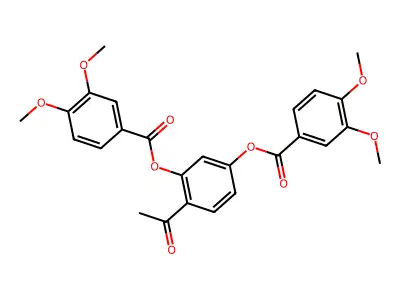 Benzoic acid, 3,4-dimethoxy-, 4-acetyl-1,3-phenylene ester structure