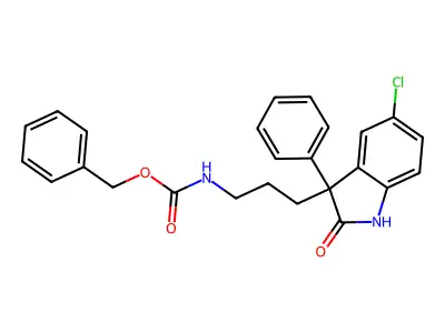 Benzyl (3-(5-chloro-2-oxo-3-phenylindolin-3-yl)propyl)carbamate structure