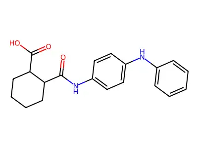 2-[(4-Anilinophenyl)carbamoyl]cyclohexane-1-carboxylic acid structure