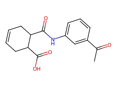 6-[(3-Acetylphenyl)carbamoyl]cyclohex-3-ene-1-carboxylic acid structure