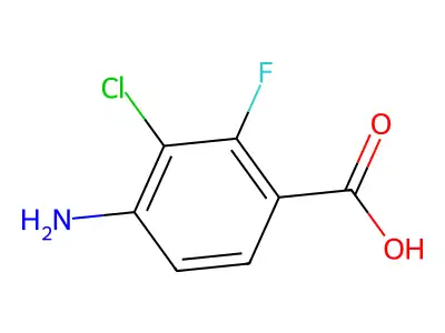 4-Amino-3-chloro-2-fluorobenzoic acid structure