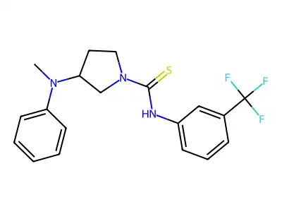 3-(N-Methylanilino)-(alpha,alpha,alpha-trifluoro)thio-1-pyrrolidinecarboxy-m-toluidide structure