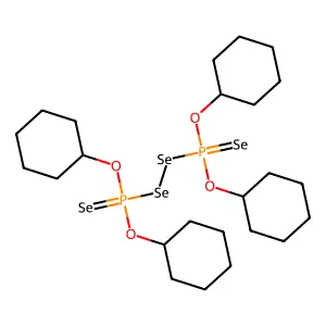 (Diselane-1,2-diyl)bis[bis(cyclohexyloxy)-lambda~5~-phosphaneselone] structure