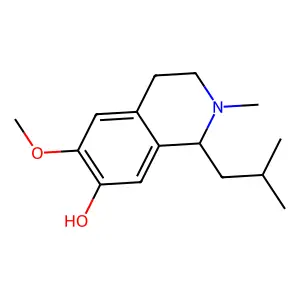 1,2,3,4-Tetrahydro-6-methoxy-2-methyl-1-(2-methylpropyl)-7-isoquinolinol structure