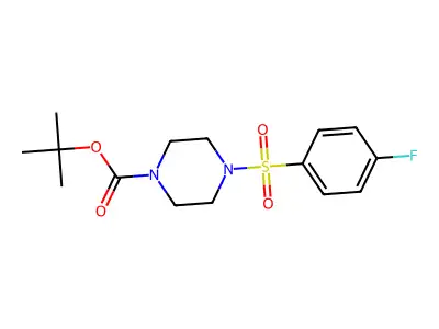 Tert-butyl 4-((4-fluorophenyl)sulfonyl)piperazine-1-carboxylate structure