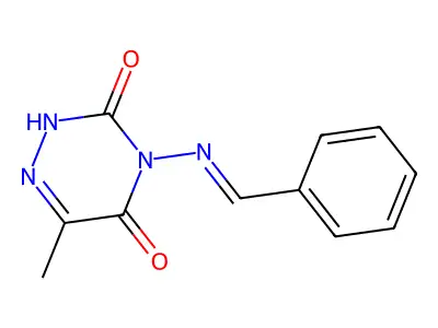 4-(benzylideneamino)-6-methyl-2H-1,2,4-triazine-3,5-dione structure