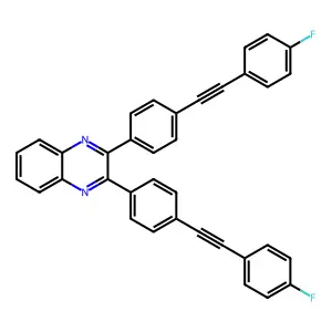 2,3-Bis{4-[(4-fluorophenyl)ethynyl]phenyl}quinoxaline structure