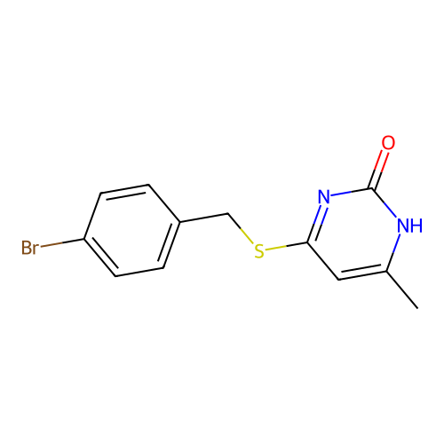 4-[(4-bromophenyl)methylsulfanyl]-6-methyl-1H-pyrimidin-2-one structure