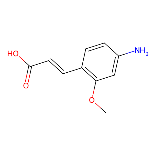 (E)-3-(4-amino-2-methoxyphenyl)prop-2-enoic acid structure
