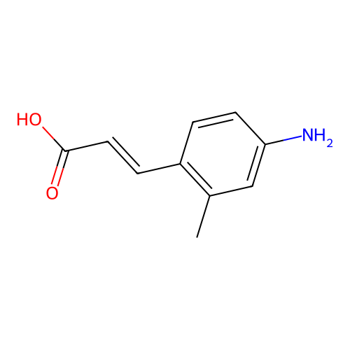 (E)-3-(4-amino-2-methylphenyl)prop-2-enoic acid structure