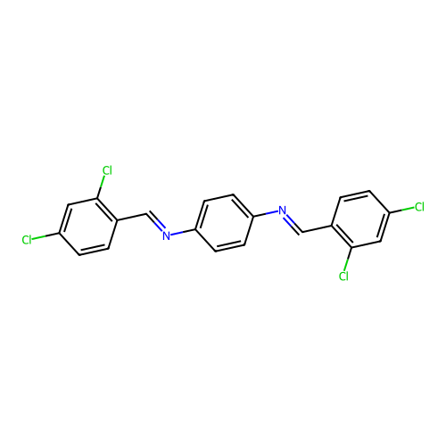 N,N'-Bis-(2,4-dichlorobenzylidene)-1,4-phenylenediamine structure