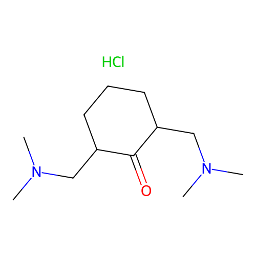 2,6-Bis-(dimethylaminomethyl)-cyclohexanone dihydrochloride structure