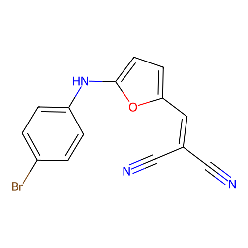 2-((5-((4-Bromophenyl)amino)furan-2-yl)methylene)malononitrile structure