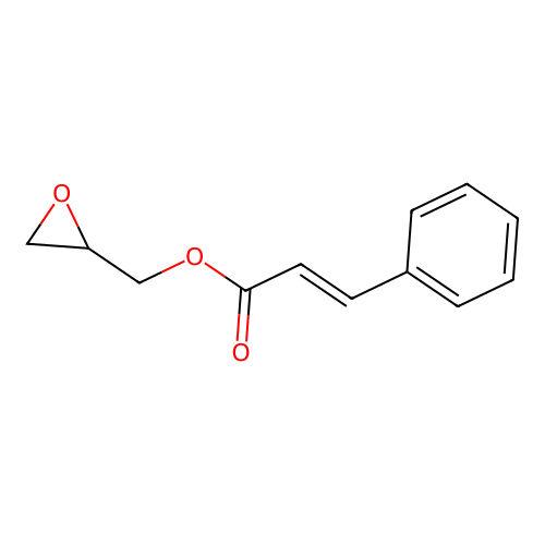 oxiran-2-ylmethyl (E)-3-phenylprop-2-enoate structure
