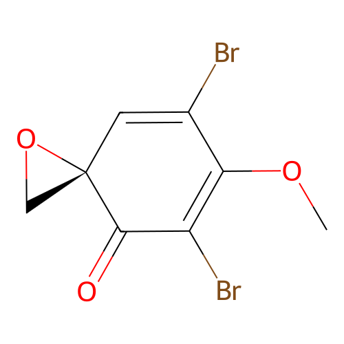 (2S)-2,2-(Epoxymethano)-4,6-dibromo-5-methoxy-3,5-cyclohexadiene-1-one structure