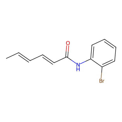 N-(2-bromophenyl)hexa-2,4-dienamide structure