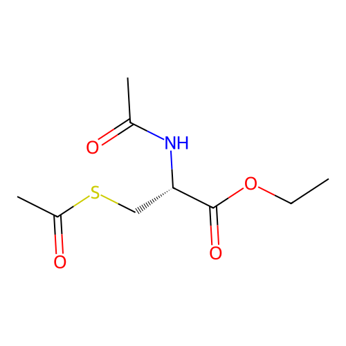 S,N-diacetylcysteine monoethyl ester structure