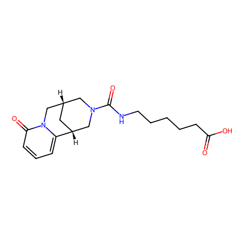 6-(([(1S,5R)-8-Oxo-1,5,6,8-tetrahydro-2h-1,5-methanopyrido[1,2-a][1,5]diazocin-3(4h)-yl]carbonyl)amino)hexanoic acid structure