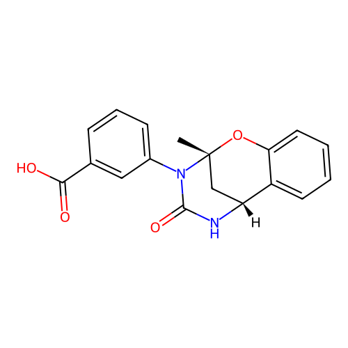 3-[(1R,9R)-9-methyl-11-oxo-8-oxa-10,12-diazatricyclo[7.3.1.0,2,7]trideca-2(7),3,5-trien-10-yl]benzoic acid structure