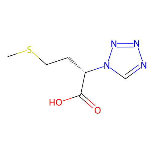 (2S)-4-methylsulfanyl-2-(tetrazol-1-yl)butanoic acid structure