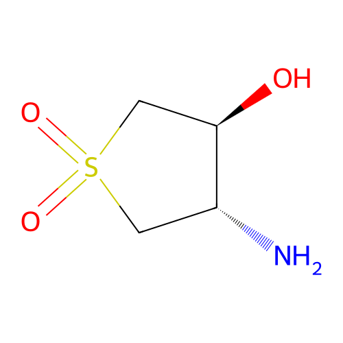 rac-(3R,4R)-3-amino-4-hydroxy-1lambda6-thiolane-1,1-dione structure