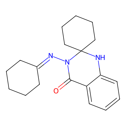 3'-(cyclohexylideneamino)-1'H-spiro[cyclohexane-1,2'-quinazolin]-4'(3'H)-one structure