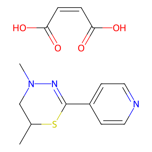 4H-1,3,4-Thiadiazine, 5,6-dihydro-4,6-dimethyl-2-(4-pyridyl)-, maleate structure