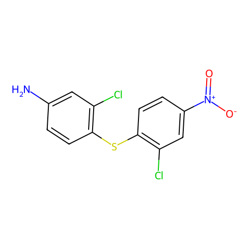 3-Chloro-4-(2-chloro-4-nitrophenyl)sulfanylaniline structure