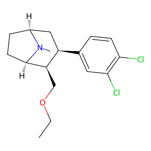 3-(3,4-dichlorophenyl)-2-(ethoxymethyl)-8-methyl-8-azabicyclo[3.2.1]octane structure