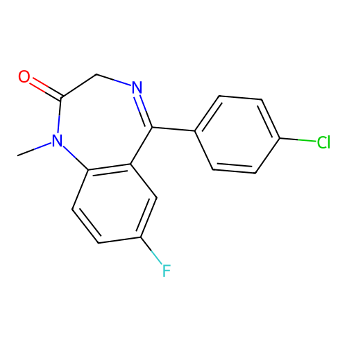 1,4-Benzodiazpn2-ON,1-ME5(4-clph)7F structure